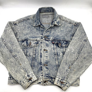 Vintage 80s Levi's 705 Type 3 Acid Wash Denim Trucker Jacket Men's Size M 22x24